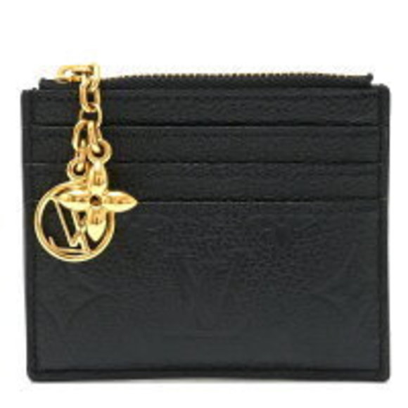 Louis Vuitton Black Cult Porte Wallet Leather Flora Empreinte - Picture 1 of 7